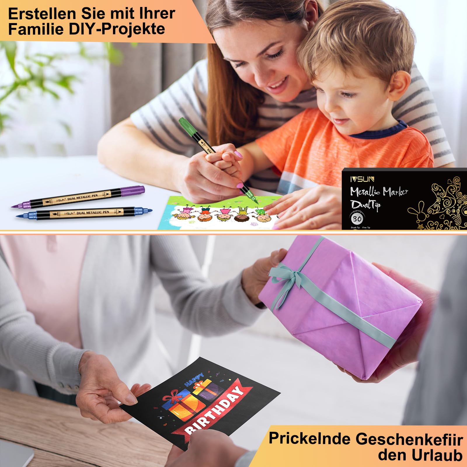 IVSUN 60 Farben Acrylstifte für Steine Wasserfest - Acrylmarker mit feine Spitze und Pinsel für Steine Bemalen Holz Leinwand Keramik Glas, 1-5mm Multimarker Acrylfarben Stifte Set