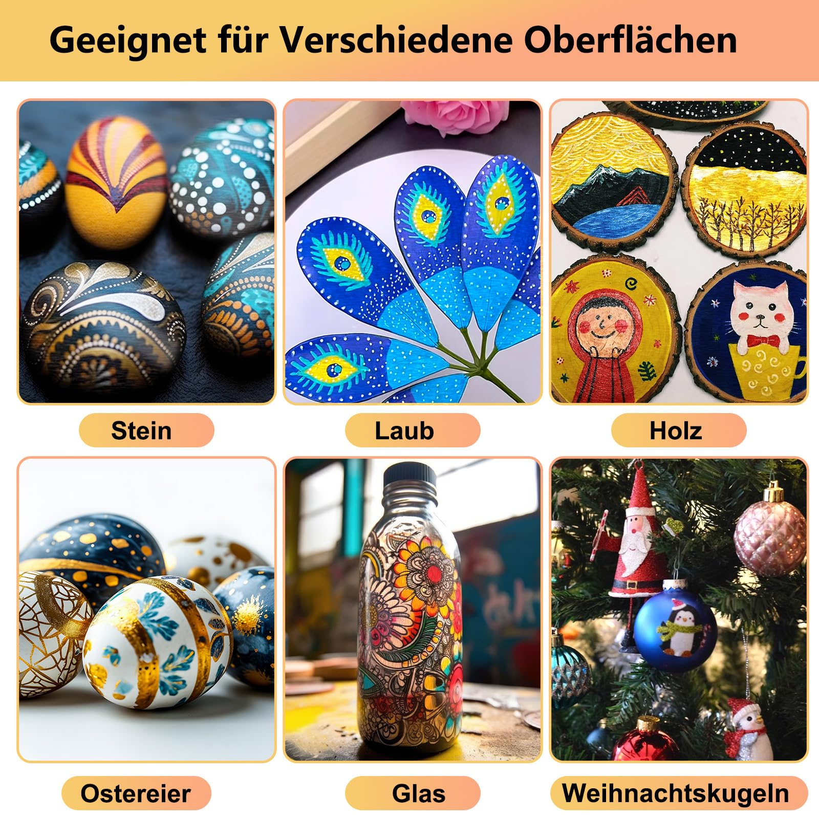 IVSUN 60 Farben Acrylstifte für Steine Wasserfest - Acrylmarker mit feine Spitze und Pinsel für Steine Bemalen Holz Leinwand Keramik Glas, 1-5mm Multimarker Acrylfarben Stifte Set